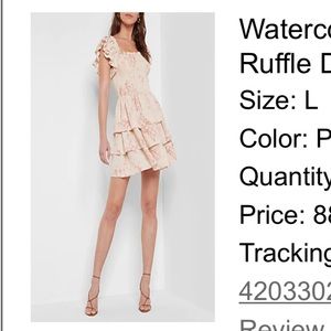 Express watercolor print smocked tiered ruffle dress - sold out in stores